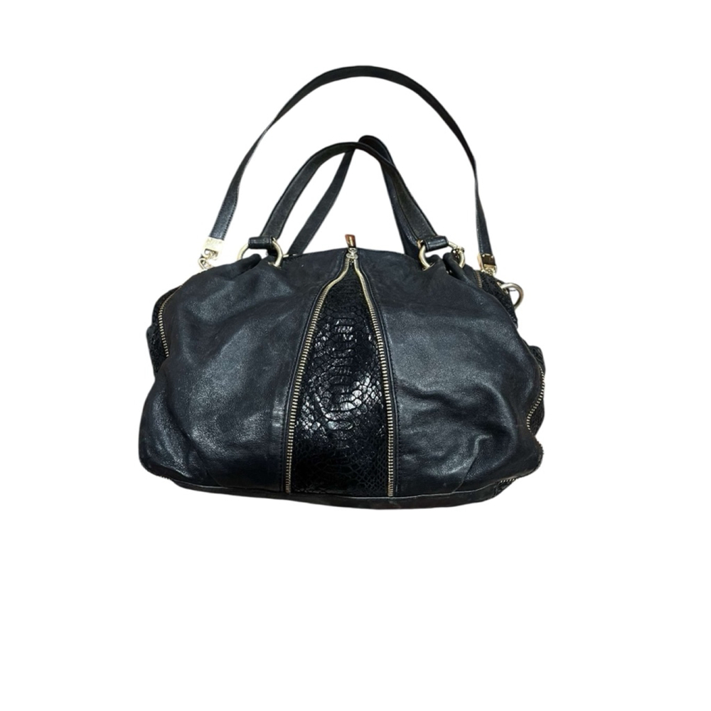 Michael Kors Moxley Black Leather Python Embossed… - image 2